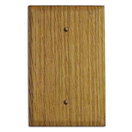White Oak Wood Single Blank Cover Plate:Wallplates.com