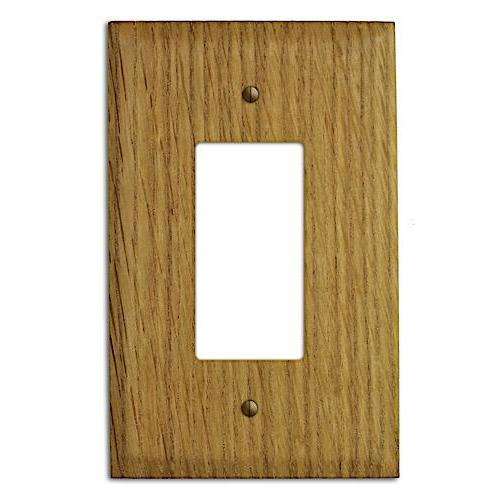 White Oak Wood Single Rocker Cover Plate:Wallplates.com
