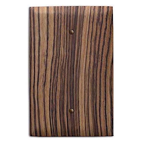 Zebrawood Wood Single Blank Cover Plate:Wallplates.com